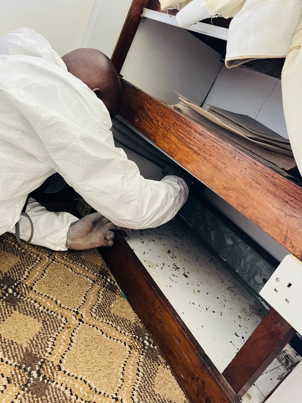 Makazi Fumigation technicians preparing equipment